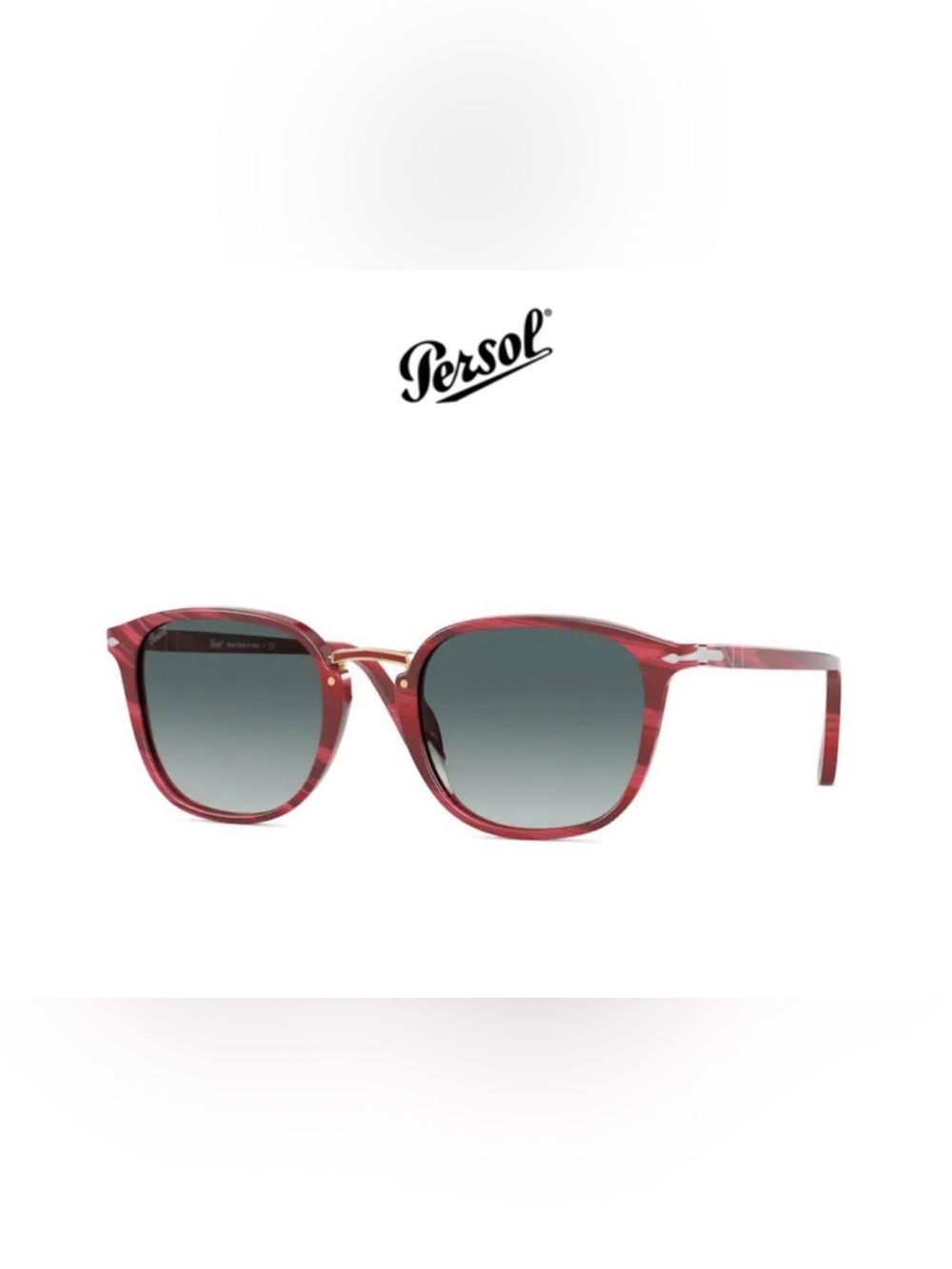 Persol Phantos Red Acetate Frame with Gray Gradient Lenses Sunglasses
